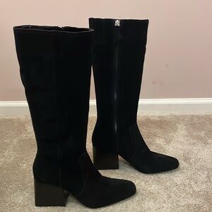 Black Suede Tall Boot